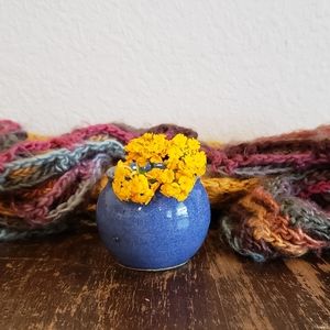 Small Handthrown Blue Spring Bud Flower Vase